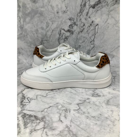 Official Program Size 9.5 White/Leopard Print STW-30 Leather Sneakers C1-3 - Picture 7 of 10